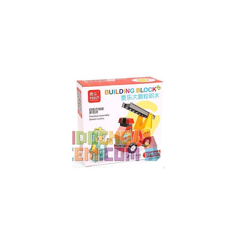 Feelo 1601C Xếp hình kiểu LEGO Duplo Fire truck xe cứu hỏa 9 khối Feelo 1601C Xếp hình kiểu LEGO Duplo Fire truck xe cứu hỏa 9 khối
