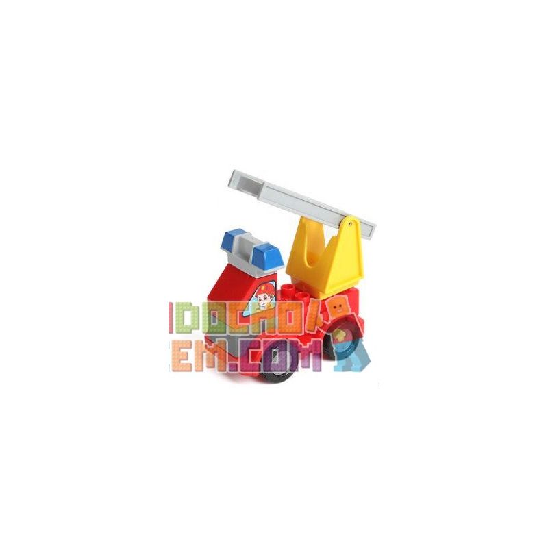 FEELO 1601C Xếp hình kiểu    Fire Truck Xe Cứu Hỏa 9 khối