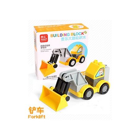 FEELO 1601D Xếp hình kiểu    Forklitft Lắp Ráp Xe Nâng 8 khối