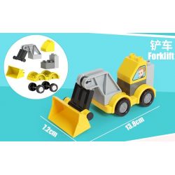 FEELO 1601D Xếp hình kiểu    Forklitft Lắp Ráp Xe Nâng 8 khối
