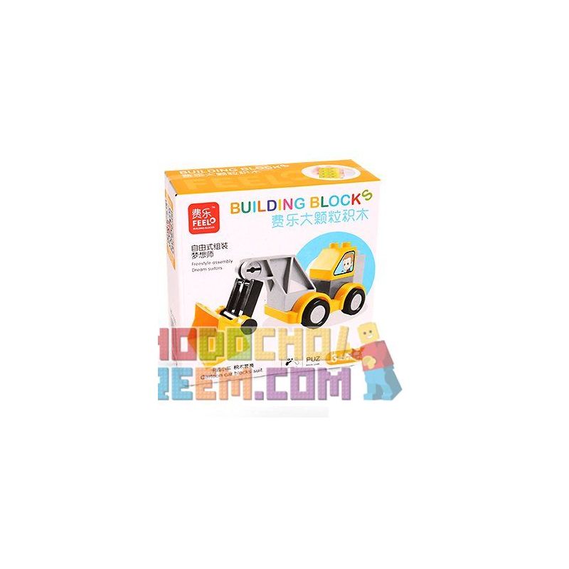 Feelo 1601D Xếp hình kiểu LEGO Duplo Forklitft lắp ráp xe nâng 8 khối Feelo 1601D Xếp hình kiểu LEGO Duplo Forklitft lắp ráp xe nâng 8 khối