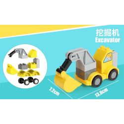 FEELO 1601E Xếp hình kiểu    Excavator Máy Xúc 9 khối