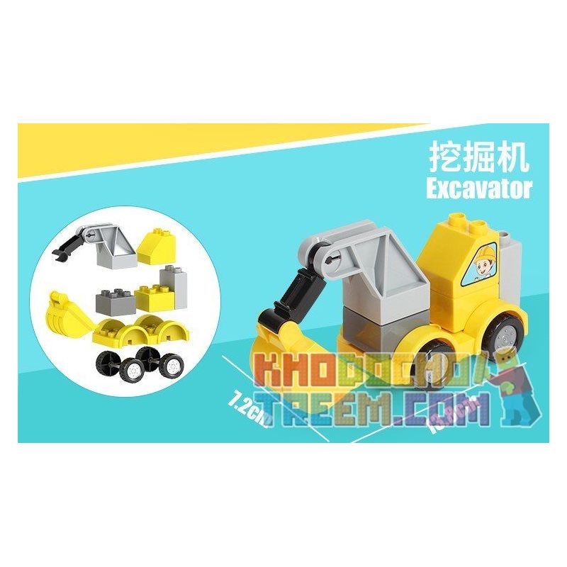 FEELO 1601E Xếp hình kiểu    Excavator Máy Xúc 9 khối