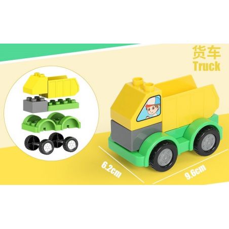 FEELO 1601F Xếp hình kiểu    Truck Lắp Ráp Xe Tải 7 khối