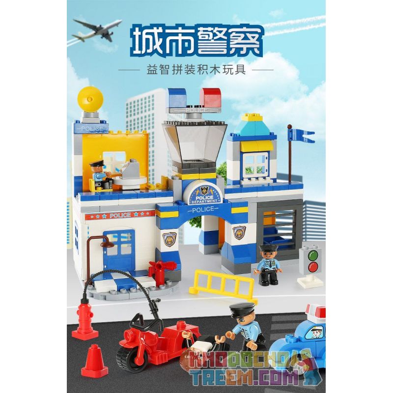 FEELO 1628 Xếp hình kiểu    Police Station Lắp Ráp Trụ Sở Cảnh Sát 140 khối