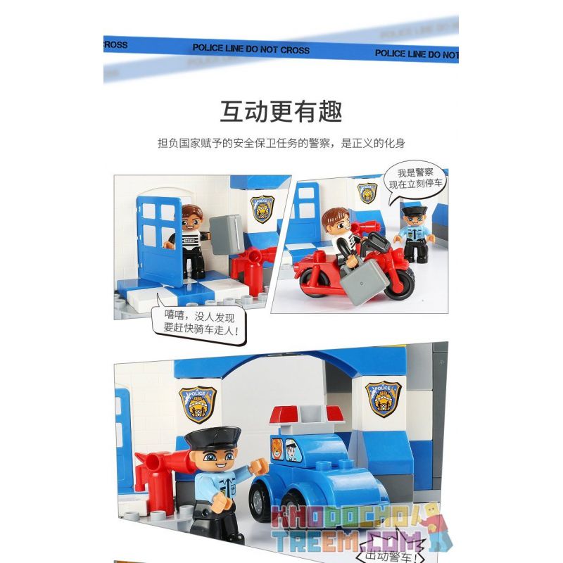 FEELO 1628 Xếp hình kiểu    Police Station Lắp Ráp Trụ Sở Cảnh Sát 140 khối
