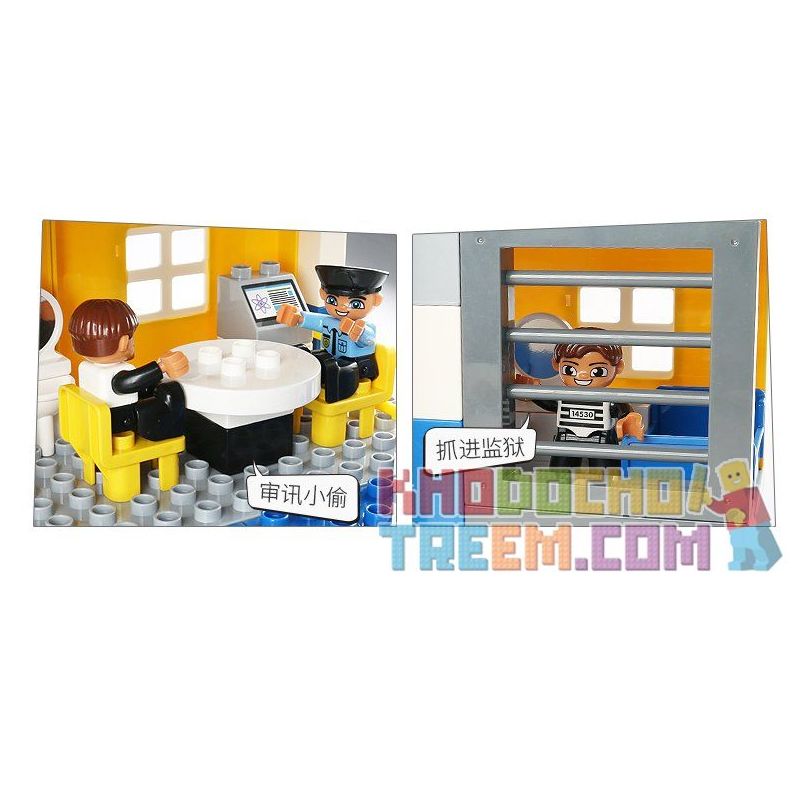 FEELO 1628 Xếp hình kiểu    Police Station Lắp Ráp Trụ Sở Cảnh Sát 140 khối