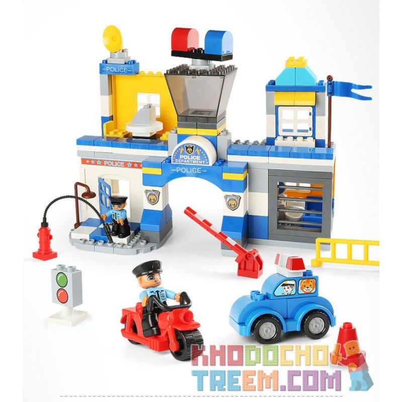 FEELO 1628 Xếp hình kiểu    Police Station Lắp Ráp Trụ Sở Cảnh Sát 140 khối
