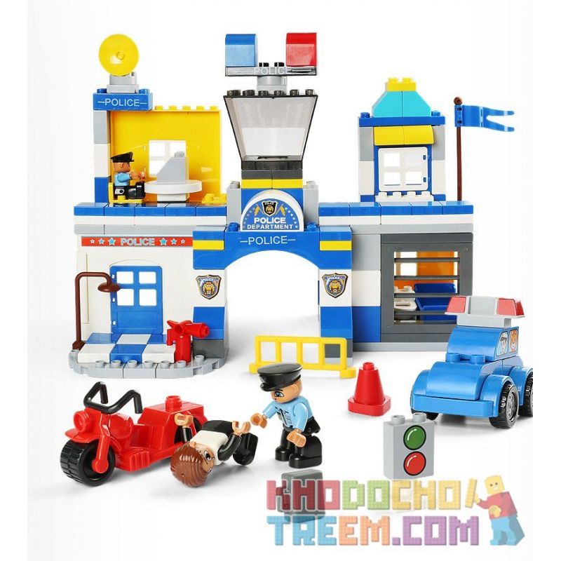 Feelo 1628 Xếp hình kiểu LEGO Duplo Police station lắp ráp trụ sở cảnh sát 140 khối Feelo 1628 Xếp hình kiểu LEGO Duplo Police station lắp ráp trụ sở cảnh sát 140 khối