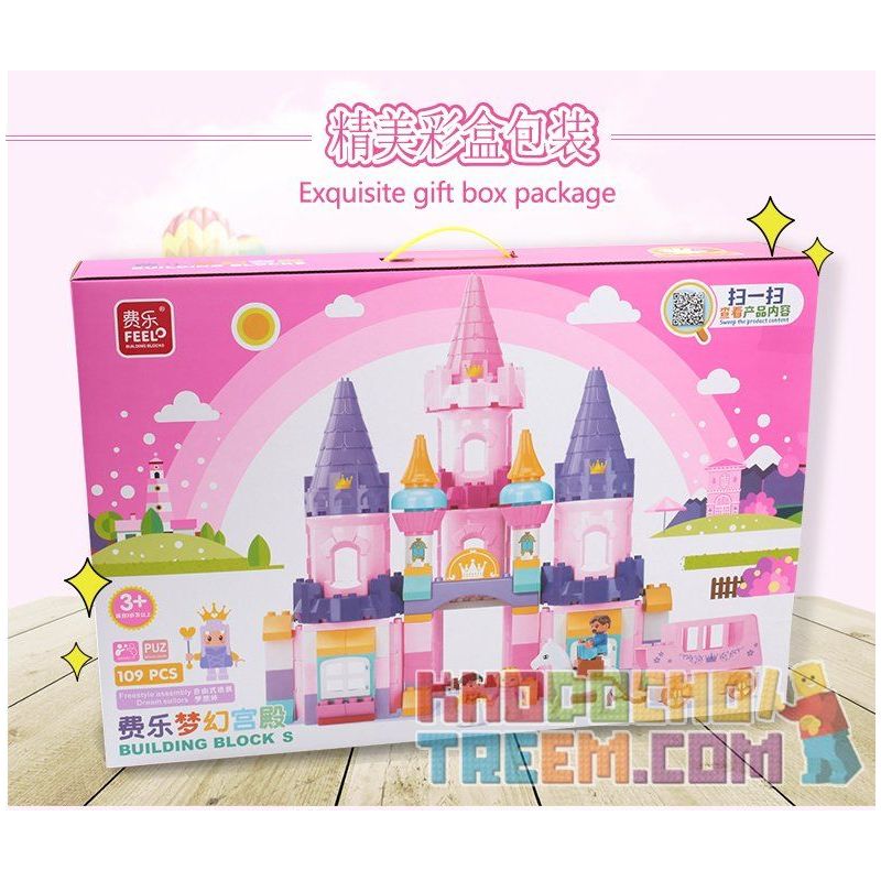 FEELO 1610 Xếp hình kiểu    Cinderella's Castle Lâu đài Của Nàng Lọ Lem 109 khối