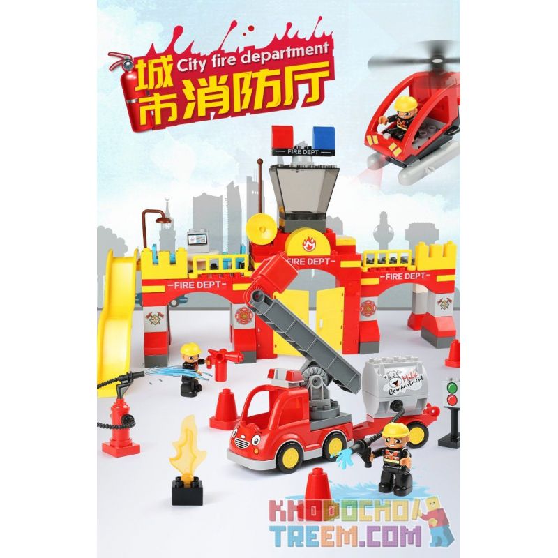 FEELO 1661D Xếp hình kiểu    City ​​fire Brigade đội Cứu Hỏa Thành Phố 118 khối