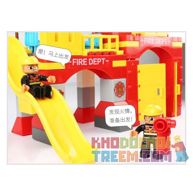 FEELO 1661D Xếp hình kiểu    City ​​fire Brigade đội Cứu Hỏa Thành Phố 118 khối