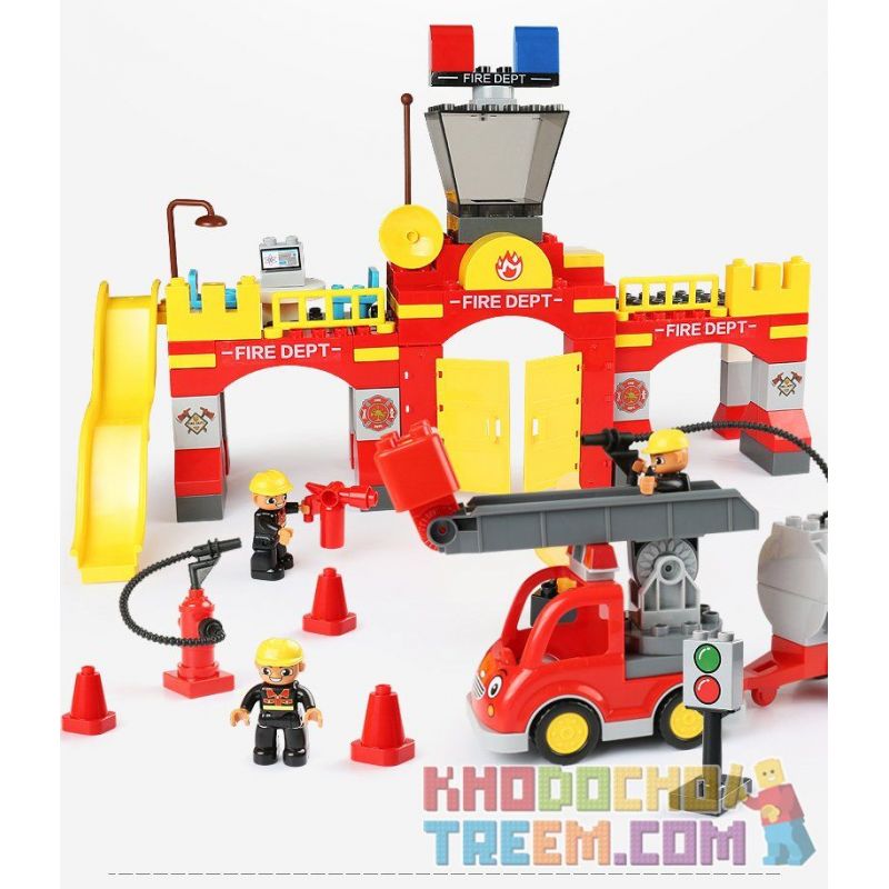 FEELO 1661D Xếp hình kiểu    City ​​fire Brigade đội Cứu Hỏa Thành Phố 118 khối
