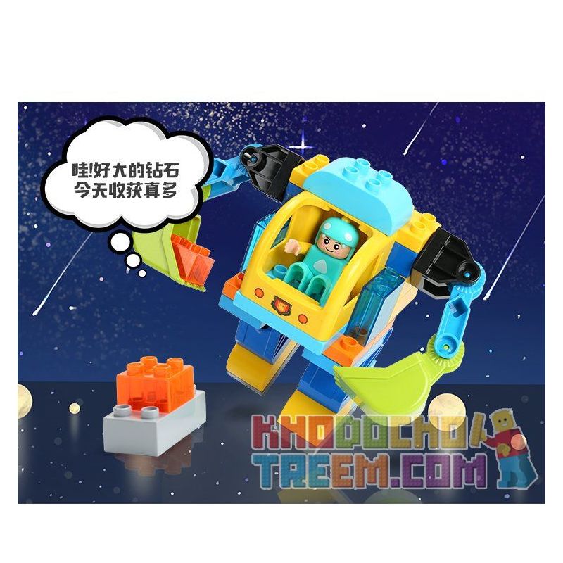 FEELO 1614 Xếp hình kiểu    Excavator Robot Assembly Lắp Ráp Robot Máy Xúc 36 khối