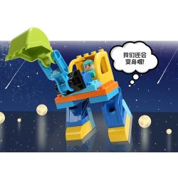 FEELO 1614 Xếp hình kiểu    Excavator Robot Assembly Lắp Ráp Robot Máy Xúc 36 khối