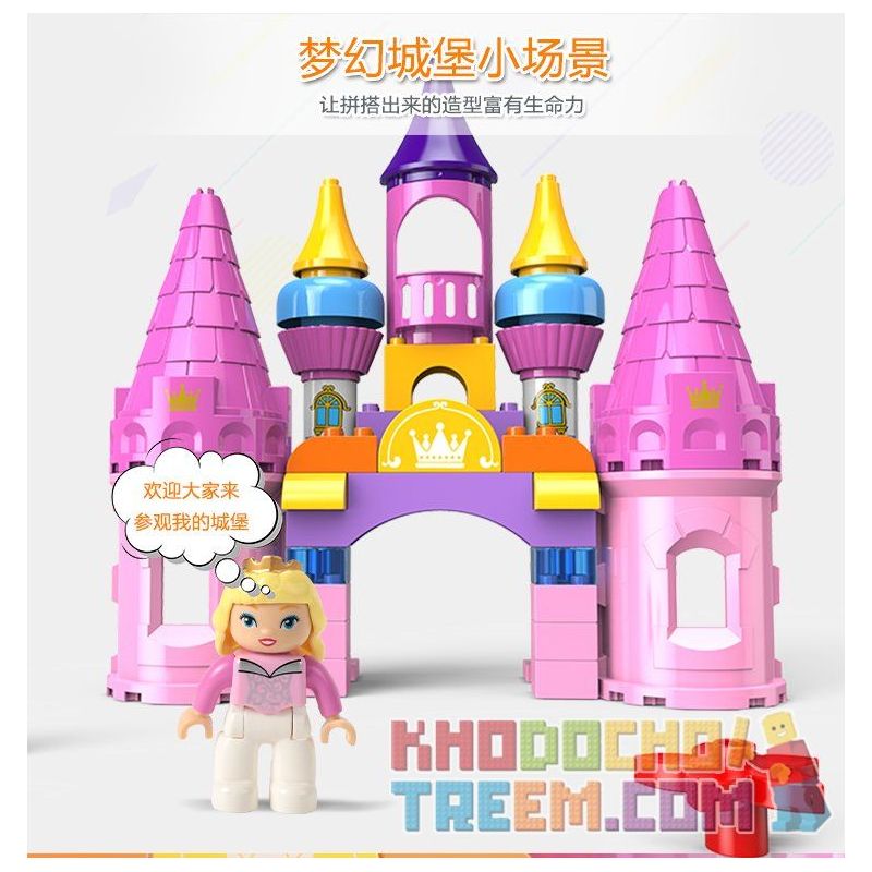 FEELO 1617 Xếp hình kiểu    Castle Of Princess Sleeping In The Forest Lâu đài Của Công Chúa Ngủ Trong Rừng 67 khối