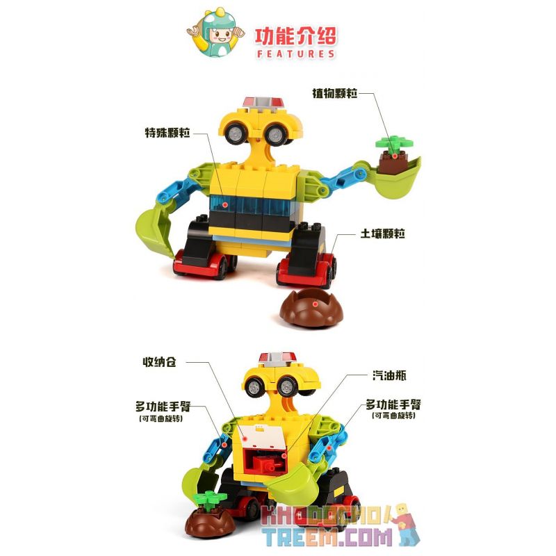 FEELO 1607 Xếp hình kiểu    Alien Robot Wall - E Robot Ngoài Hành Tinh Wall - E 65 khối