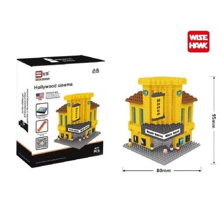 WISE HAWK 2325 Xếp hình kiểu Nanoblock ARCHITECTURE Hollywood Cinema điện ảnh Hollywood 477 khối