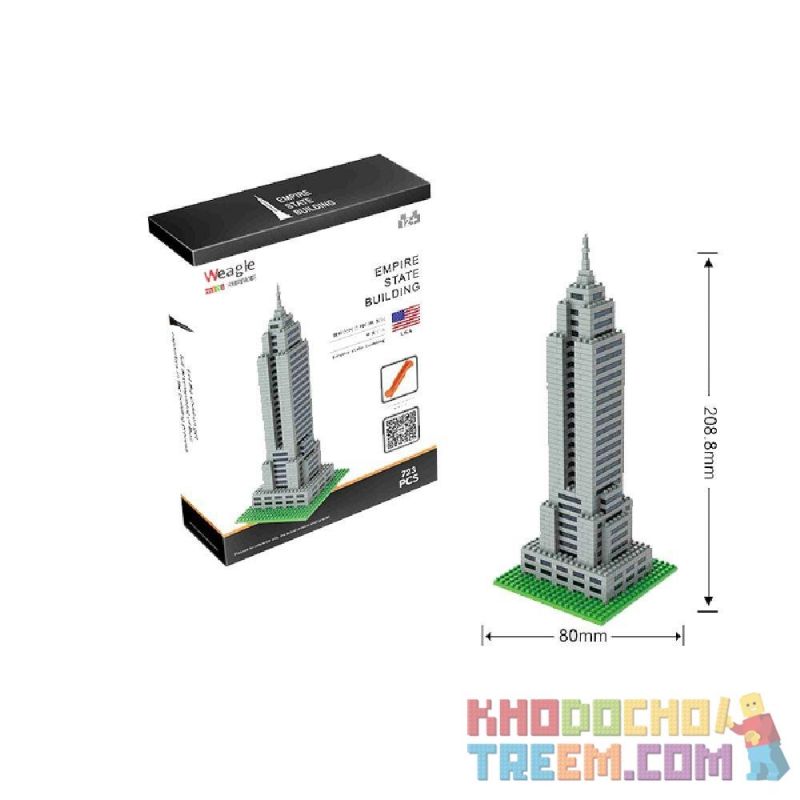 WEAGLE 2286 Xếp hình kiểu Nanoblock ARCHITECTURE Empire State Building Tòa Nhà Quốc Hội 723 khối