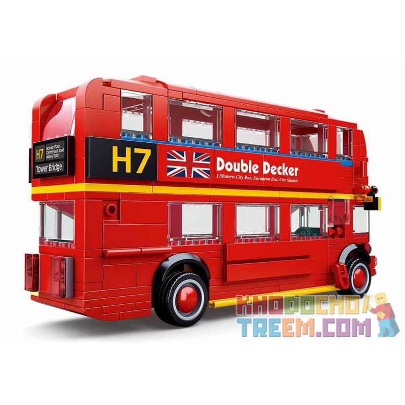 SLUBAN M38-B0708 B0708 0708 M38B0708 38-B0708 non  XE BUÝT LUÂN ĐÔN MÀU ĐỎ bộ đồ chơi xếp lắp ráp ghép mô hình Racers MODEL BRICKS Đua Tốc Độ 382 khối