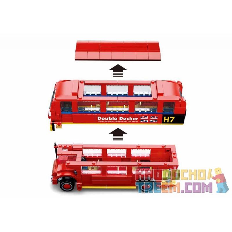 SLUBAN M38-B0708 B0708 0708 M38B0708 38-B0708 non  XE BUÝT LUÂN ĐÔN MÀU ĐỎ bộ đồ chơi xếp lắp ráp ghép mô hình Racers MODEL BRICKS Đua Tốc Độ 382 khối