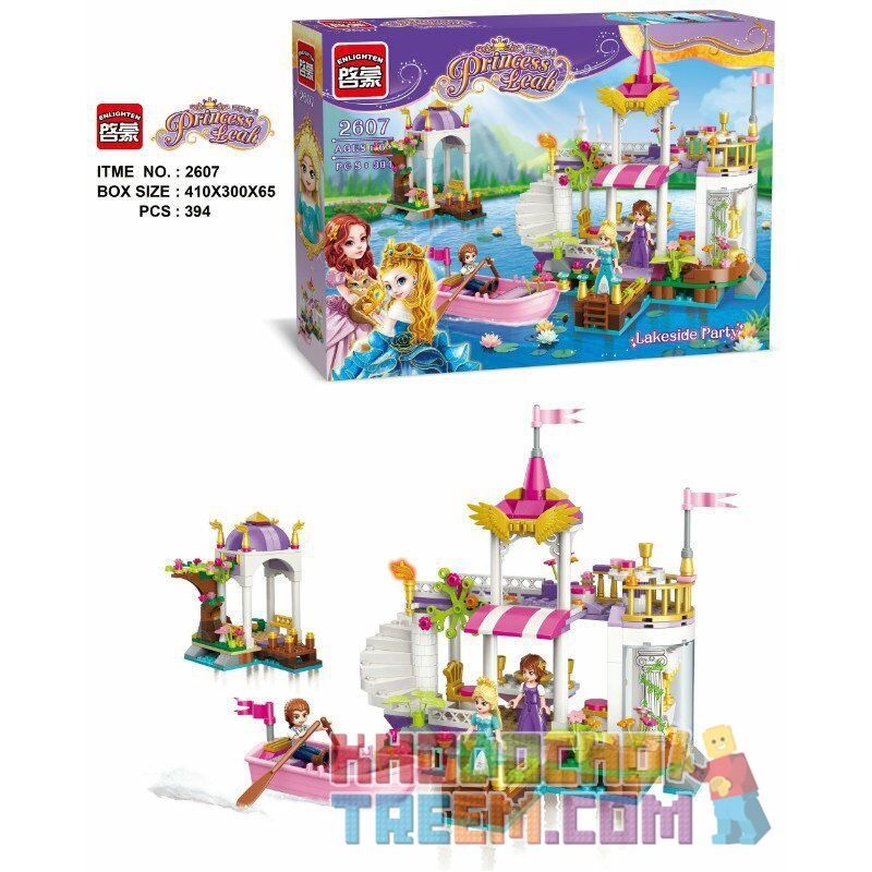Enlighten 2607 Qman 2607 non  GIẤC MƠ CÔNG CHÚA VỀ BỮA TIỆC BÊN VƯỜN HỒ WONDERLAND bộ đồ chơi xếp lắp ráp ghép mô hình Prinecess Leah PRINECESS LEAH LAKESIDE PARTY Công Chúa Leah 358 khối