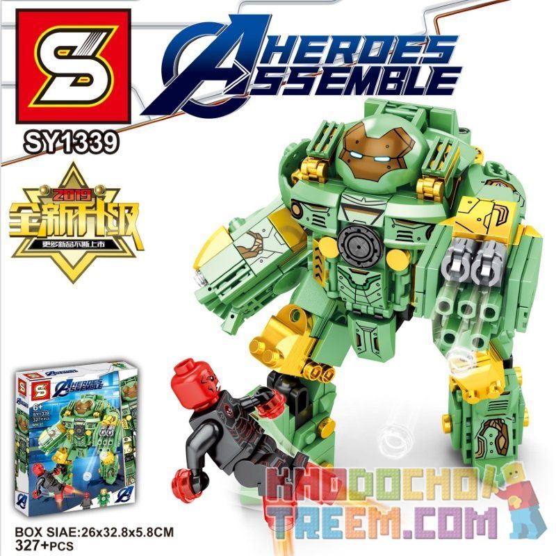 SHENG YUAN SY SY1339 1339 Xếp hình kiểu Lego SUPER HEROES Anti-Hulk Mech MK37 372 khối SHENG YUAN SY SY1339 1339 Xếp hình kiểu Lego SUPER HEROES Anti-Hulk Mech MK37 372 khối