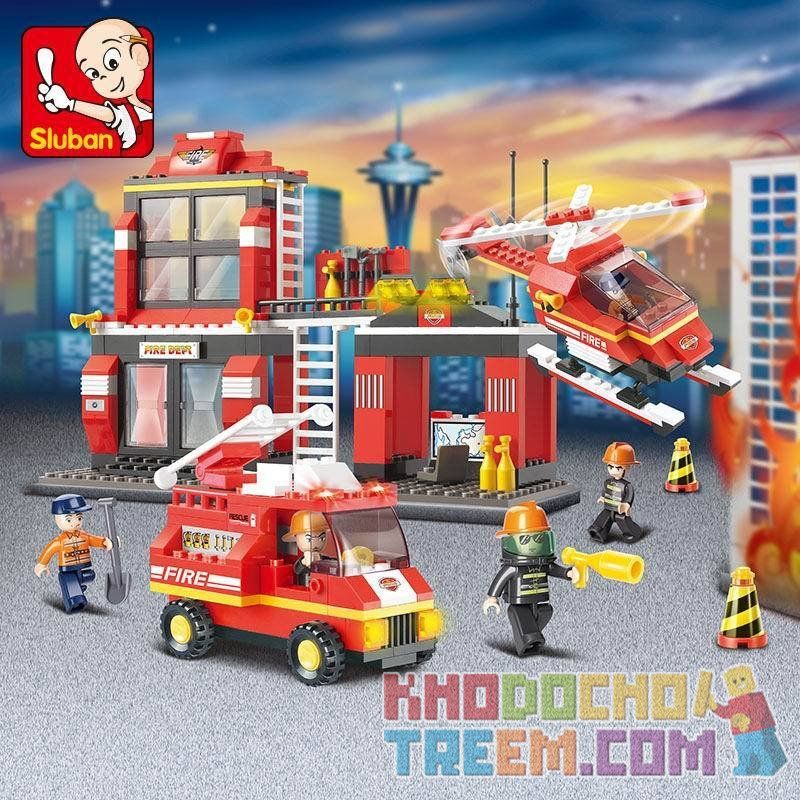 SLUBAN M38-B0225 B0225 0225 M38B0225 38-B0225 non  CÔNG VĂN KHẨN CẤP bộ đồ chơi xếp lắp ráp ghép mô hình Fire Rescure Cứu Hỏa 371 khối