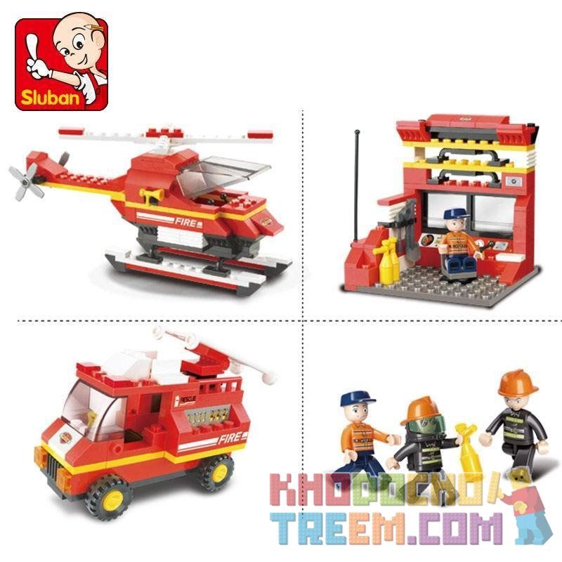 SLUBAN M38-B0225 B0225 0225 M38B0225 38-B0225 non  CÔNG VĂN KHẨN CẤP bộ đồ chơi xếp lắp ráp ghép mô hình Fire Rescure Cứu Hỏa 371 khối