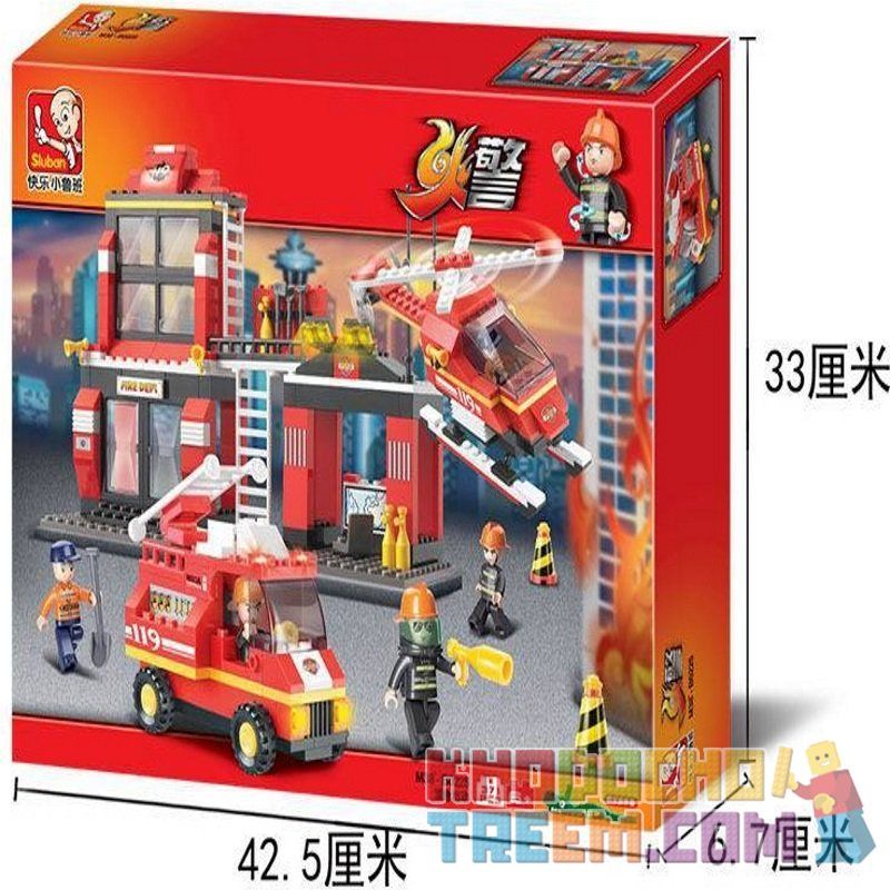 SLUBAN M38-B0225 B0225 0225 M38B0225 38-B0225 non  CÔNG VĂN KHẨN CẤP bộ đồ chơi xếp lắp ráp ghép mô hình Fire Rescure Cứu Hỏa 371 khối