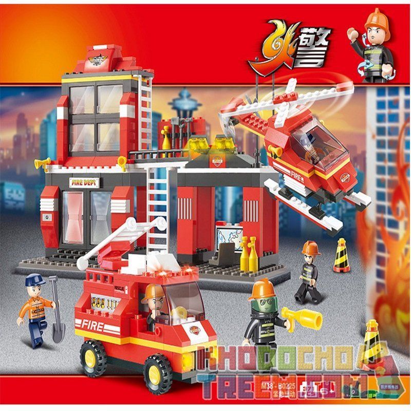 SLUBAN M38-B0225 B0225 0225 M38B0225 38-B0225 non  CÔNG VĂN KHẨN CẤP bộ đồ chơi xếp lắp ráp ghép mô hình Fire Rescure Cứu Hỏa 371 khối