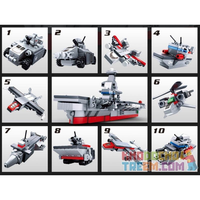 SLUBAN M38 non  HÀNG KHÔNG MẪU HẠM TRUNG QUỐC 10 TRONG bộ đồ chơi xếp lắp ráp ghép mô hình Military Army Quân Sự Bộ Đội 361 khối