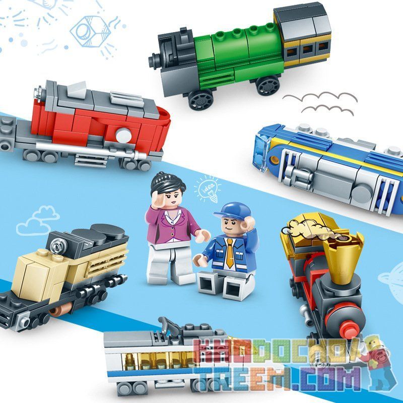 Kazi KY98222 98222 non  XE LỬA SÁNG TẠO THÀNH PHỐ bộ đồ chơi xếp lắp ráp ghép mô hình Mini Modular Đường Phố Thu Nhỏ 354 khối