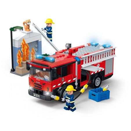 GUDI 9222 non  XE CỨU HỎA KHẨN CẤP bộ đồ chơi xếp lắp ráp ghép mô hình City FIREMAN EMERGENCY TRUCK Thành Phố 354 khối