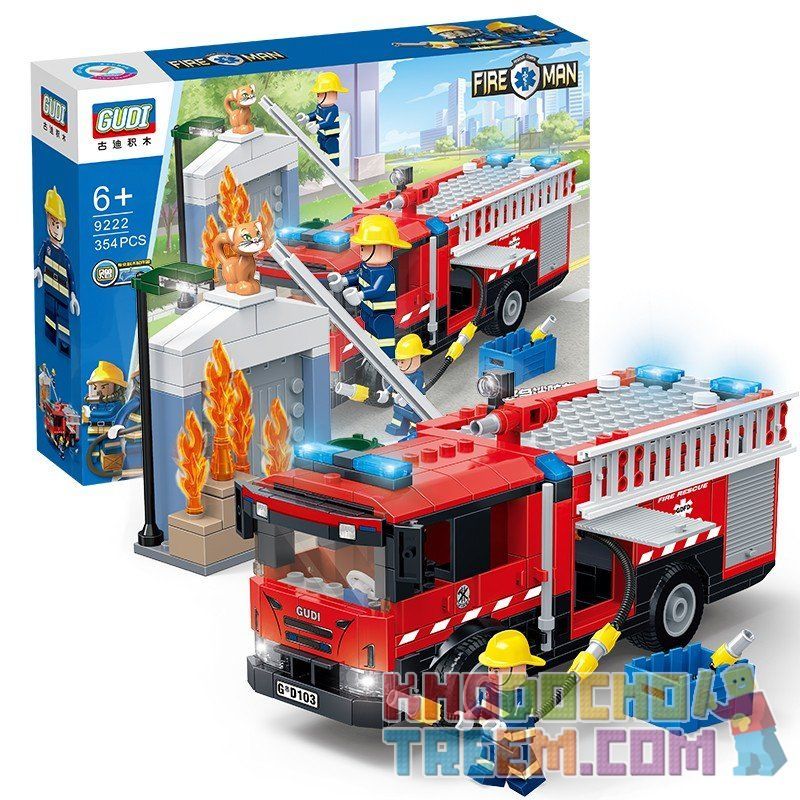 GUDI 9222 non  XE CỨU HỎA KHẨN CẤP bộ đồ chơi xếp lắp ráp ghép mô hình City FIREMAN EMERGENCY TRUCK Thành Phố 354 khối GUDI 9222 non  XE CỨU HỎA KHẨN CẤP bộ đồ chơi xếp lắp ráp ghép mô hình City FIREMAN EMERGENCY TRUCK Thành Phố 354 khối
