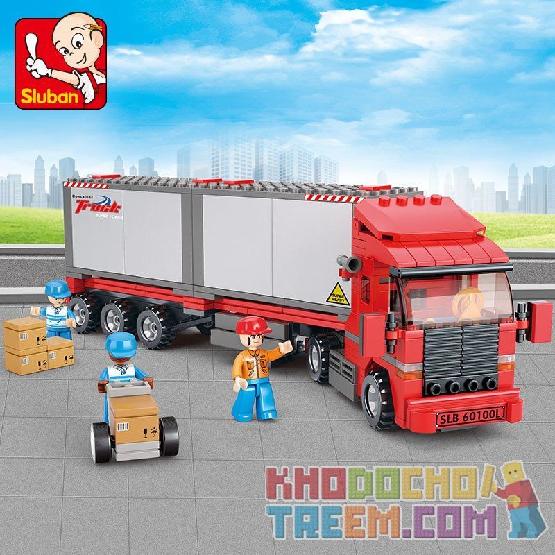 SLUBAN M38-B0338 B0338 0338 M38B0338 38-B0338 non  XE TẢI CHỞ HÀNG ĐÔI HATCHBACK bộ đồ chơi xếp lắp ráp ghép mô hình City Thành Phố 345 khối