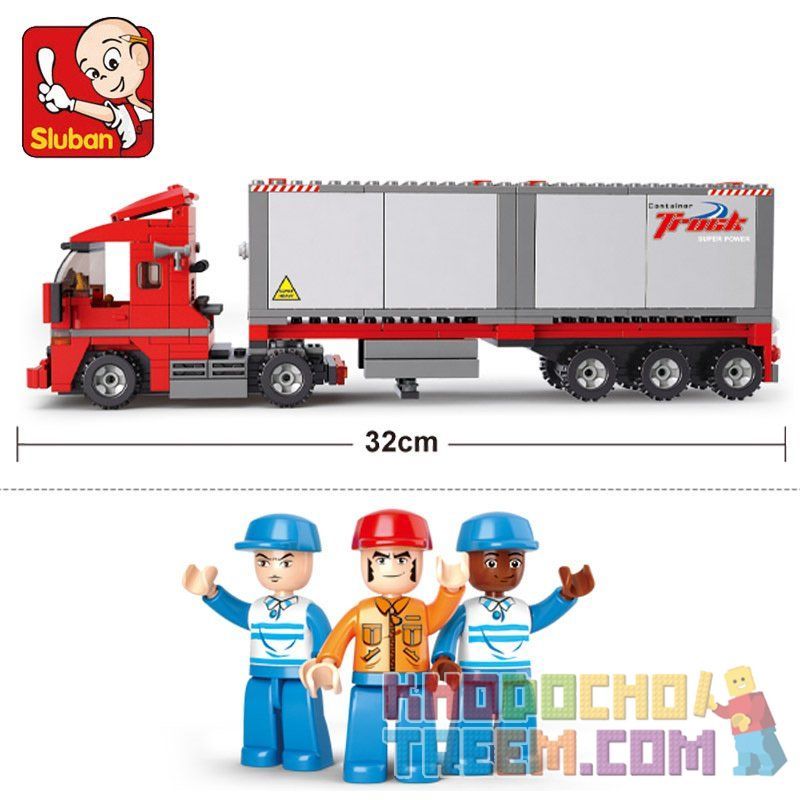 SLUBAN M38-B0338 B0338 0338 M38B0338 38-B0338 non  XE TẢI CHỞ HÀNG ĐÔI HATCHBACK bộ đồ chơi xếp lắp ráp ghép mô hình City Thành Phố 345 khối