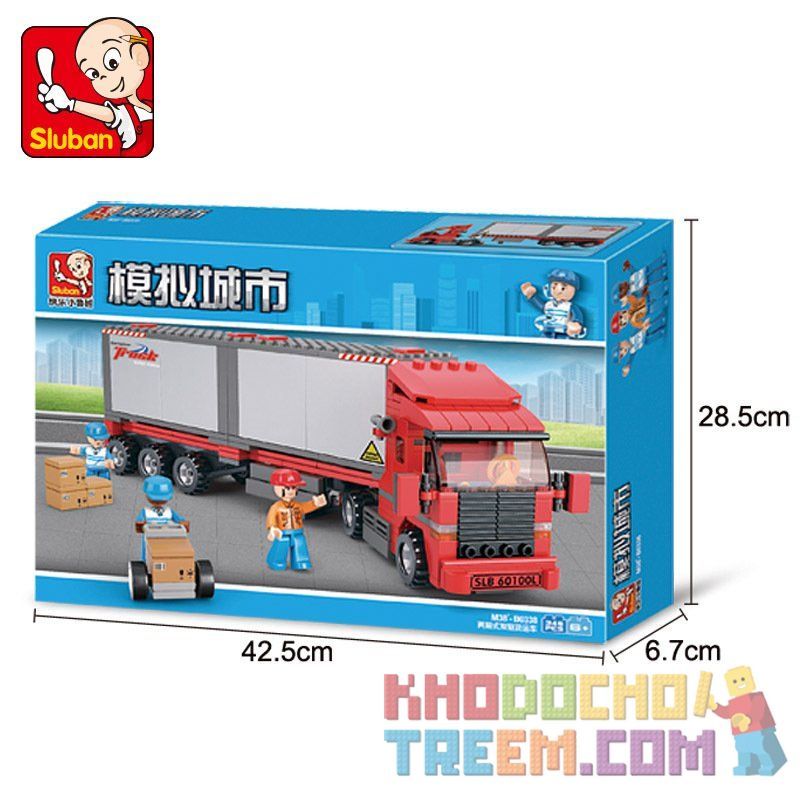 SLUBAN M38-B0338 B0338 0338 M38B0338 38-B0338 non  XE TẢI CHỞ HÀNG ĐÔI HATCHBACK bộ đồ chơi xếp lắp ráp ghép mô hình City Thành Phố 345 khối