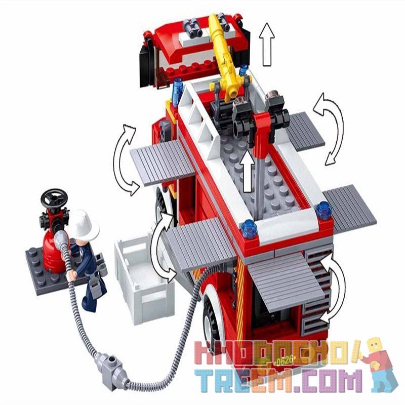 SLUBAN M38-B0626 B0626 0626 M38B0626 38-B0626 non  XE CỨU HỎA JUG bộ đồ chơi xếp lắp ráp ghép mô hình Fire Rescure WATER TANKER FIRE TRUCK 343 khối