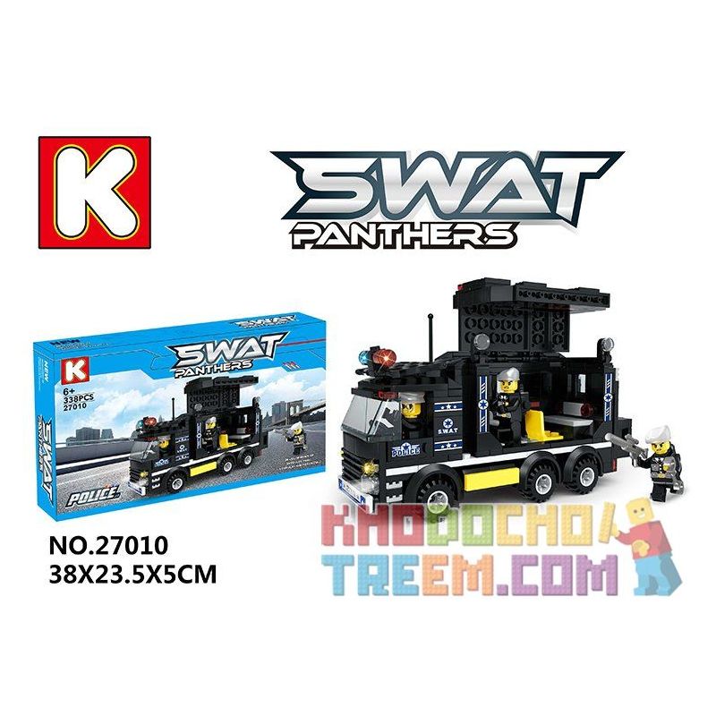 LE DI PIN 27010 Xếp hình kiểu  SWAT SPECIAL FORCE Van Xe Thùng Của Lực Lượng Cảnh Sát đặc Biệt 338 khối