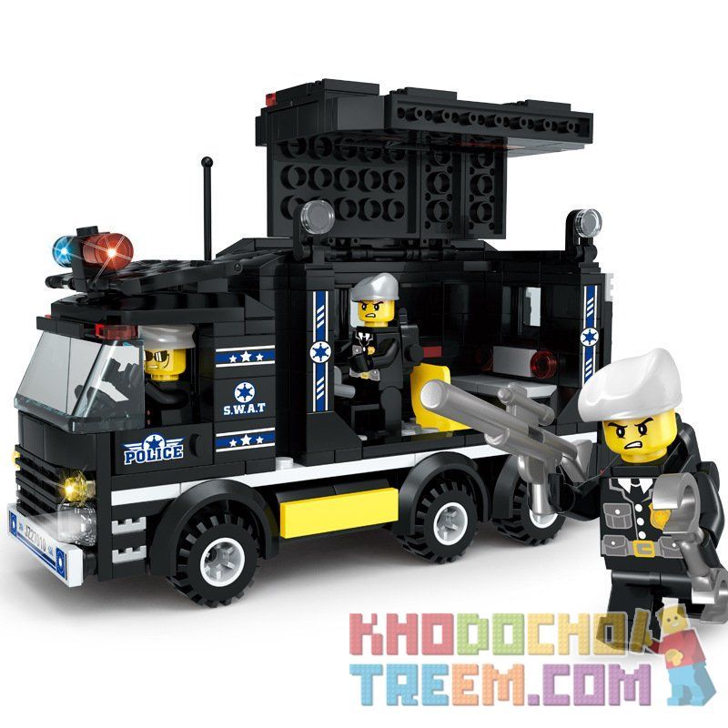 LE DI PIN 27010 Xếp hình kiểu Lego SWAT SPECIAL FORCE Van Xe Thùng Của Lực Lượng Cảnh Sát đặc Biệt 338 khối