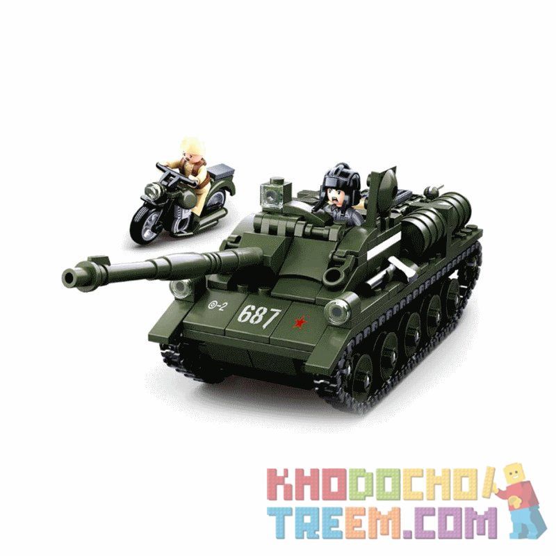 SLUBAN M38-B0687 B0687 0687 M38B0687 38-B0687 non  XE TĂNG SU 65 bộ đồ chơi xếp lắp ráp ghép mô hình World War Ii SU-85 TANK DESTROYER Chiến Tranh Thế Giới Thứ 2 338 khối