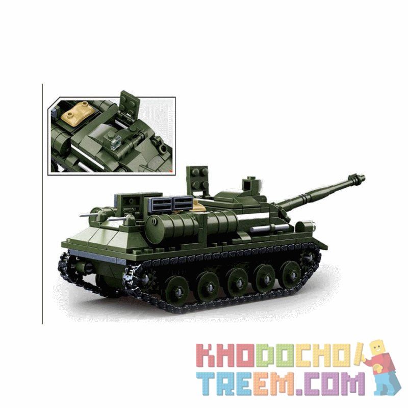 SLUBAN M38-B0687 B0687 0687 M38B0687 38-B0687 non  XE TĂNG SU 65 bộ đồ chơi xếp lắp ráp ghép mô hình World War Ii SU-85 TANK DESTROYER Chiến Tranh Thế Giới Thứ 2 338 khối