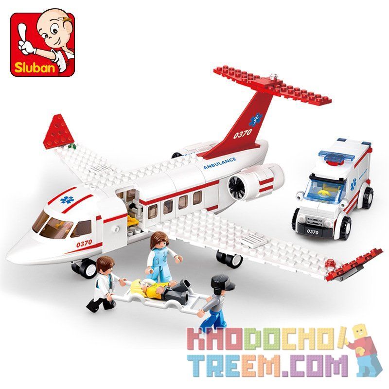 SLUBAN M38-B0370 B0370 0370 M38B0370 38-B0370 non  MÁY BAY CỨU THƯƠNG bộ đồ chơi xếp lắp ráp ghép mô hình City AVIATION Thành Phố 335 khối