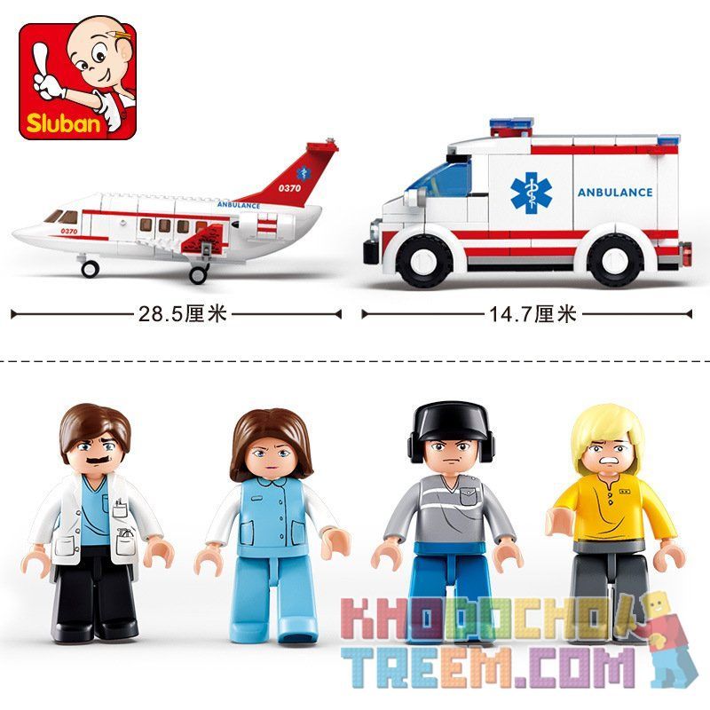 SLUBAN M38-B0370 B0370 0370 M38B0370 38-B0370 non  MÁY BAY CỨU THƯƠNG bộ đồ chơi xếp lắp ráp ghép mô hình City AVIATION Thành Phố 335 khối