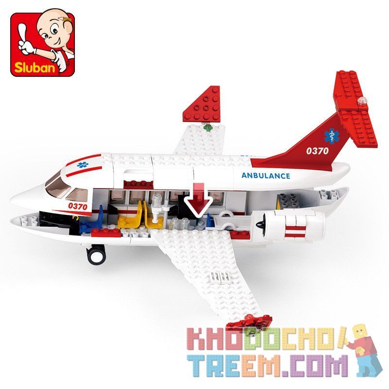 SLUBAN M38-B0370 B0370 0370 M38B0370 38-B0370 non  MÁY BAY CỨU THƯƠNG bộ đồ chơi xếp lắp ráp ghép mô hình City AVIATION Thành Phố 335 khối