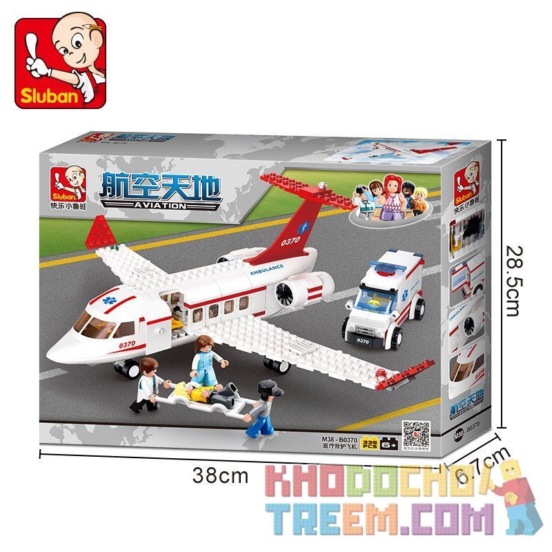 SLUBAN M38-B0370 B0370 0370 M38B0370 38-B0370 non Lego MÁY BAY CỨU THƯƠNG bộ đồ chơi xếp lắp ráp ghép mô hình City AVIATION Thành Phố 335 khối