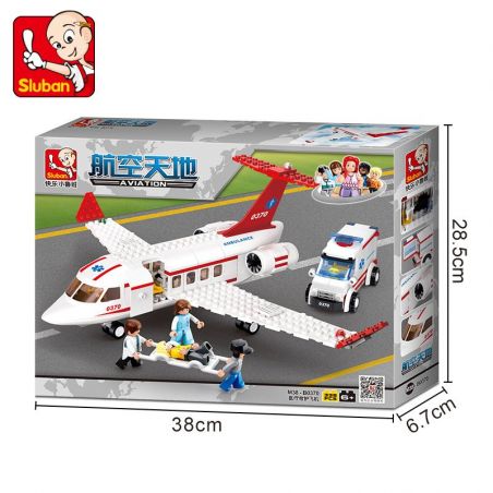 SLUBAN M38-B0370 B0370 0370 M38B0370 38-B0370 non  MÁY BAY CỨU THƯƠNG bộ đồ chơi xếp lắp ráp ghép mô hình City AVIATION Thành Phố 335 khối