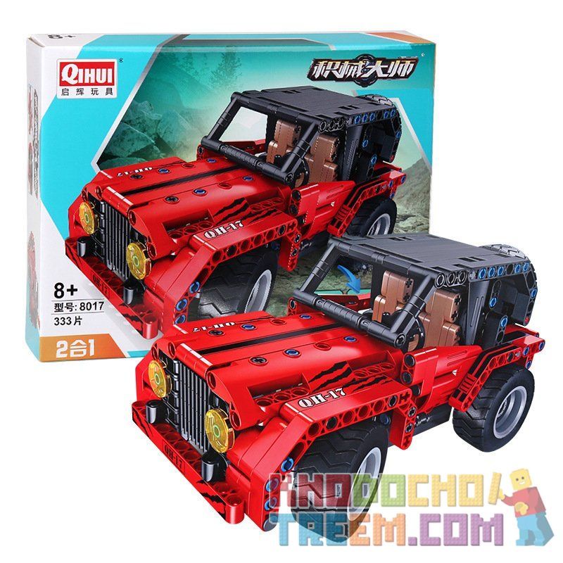 QIHUI 8017 non  XE SUV JEEP ĐỎ bộ đồ chơi xếp lắp ráp ghép mô hình  Kỹ Thuật Công Nghệ Cao Mô Hình Phương Tiện 333 khối