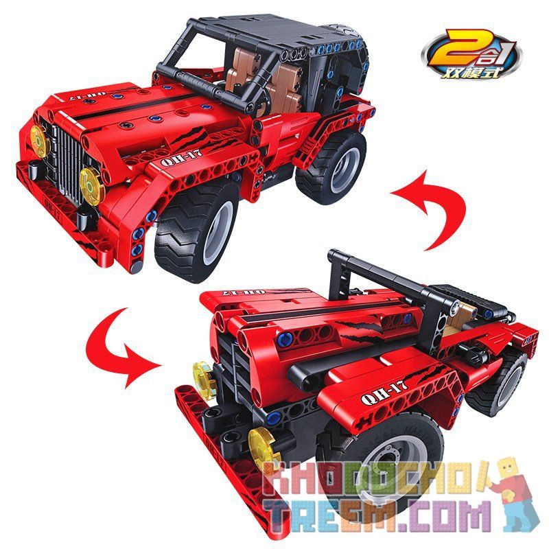 QIHUI 8017 non  XE SUV JEEP ĐỎ bộ đồ chơi xếp lắp ráp ghép mô hình  Kỹ Thuật Công Nghệ Cao Mô Hình Phương Tiện 333 khối